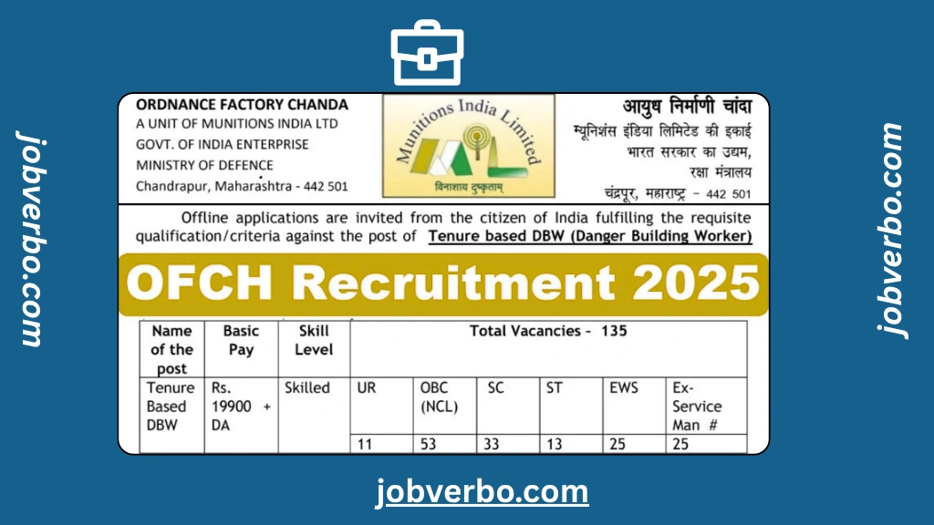 Ordnance Factory Chanda DBW Recruitment 2025