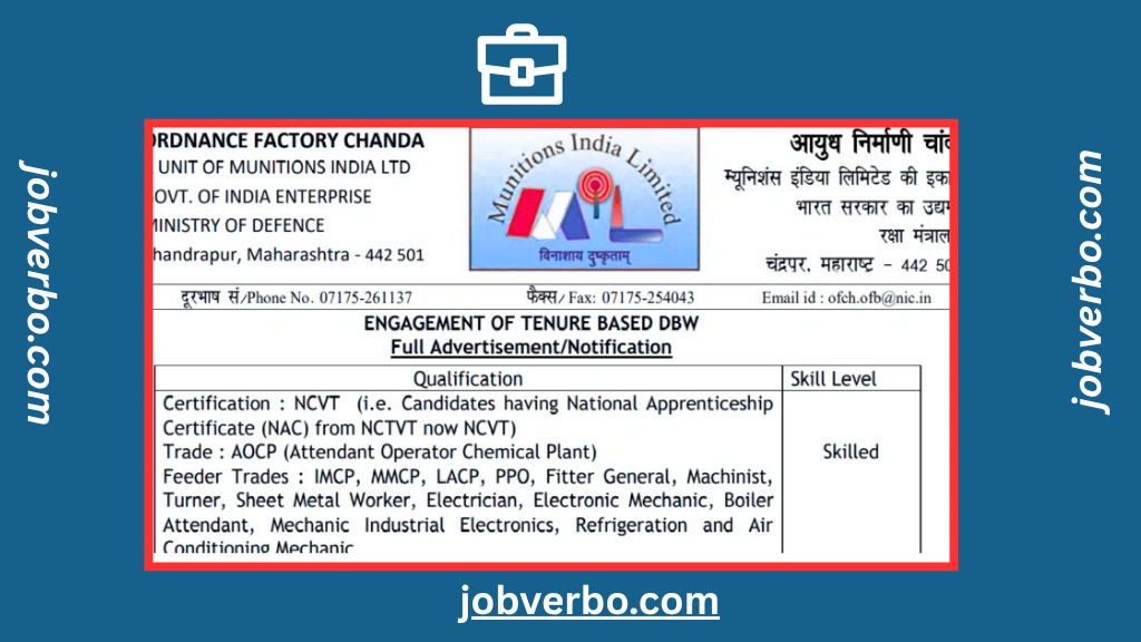 Ordnance Factory Chanda Recruitment 2025