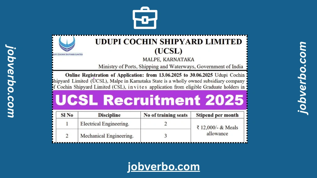 UCSL Recruitment 2025: Apply Online for 10 Engineering Apprentice Posts